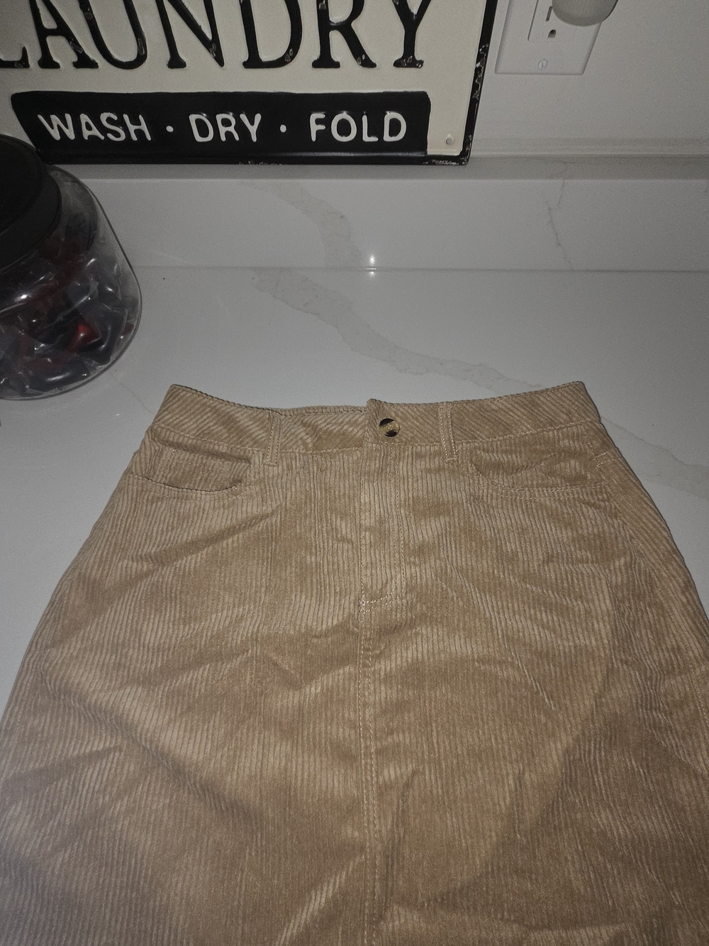 Ambiance Corduroy Mini Skirt in Camel